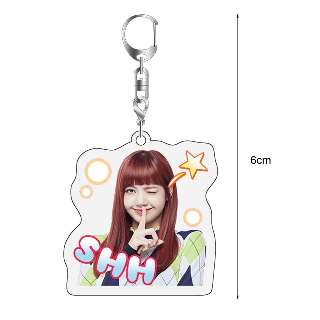 Móc Treo Chìa Khóa / Túi Hình Lisa Hai Mặt Bằng Acrylic In Hình Nhóm Nhạc Blackpink