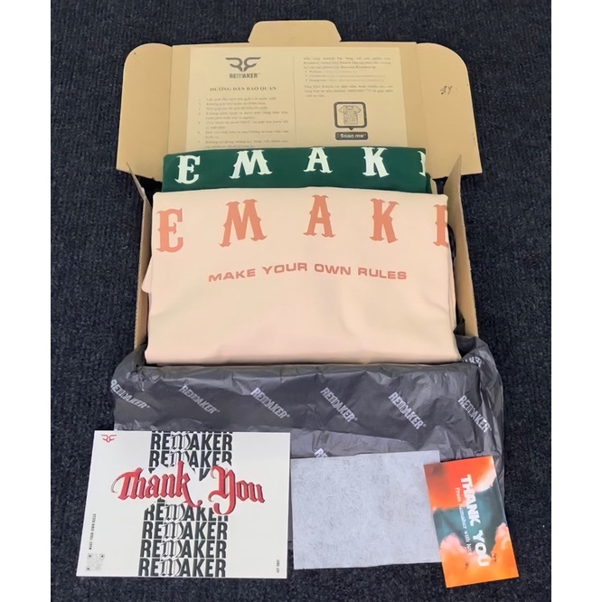 Áo Thun Tay Lỡ REMAKER Weesew Tee Oversize Unisex - Xanh Lá/Kem - Local Brand Chính Hãng