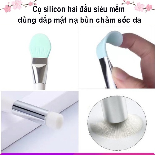 Cọ Sillicon Hai Đầu - Chổi Sillicon quét mặt nạ trang điểm cao cấp