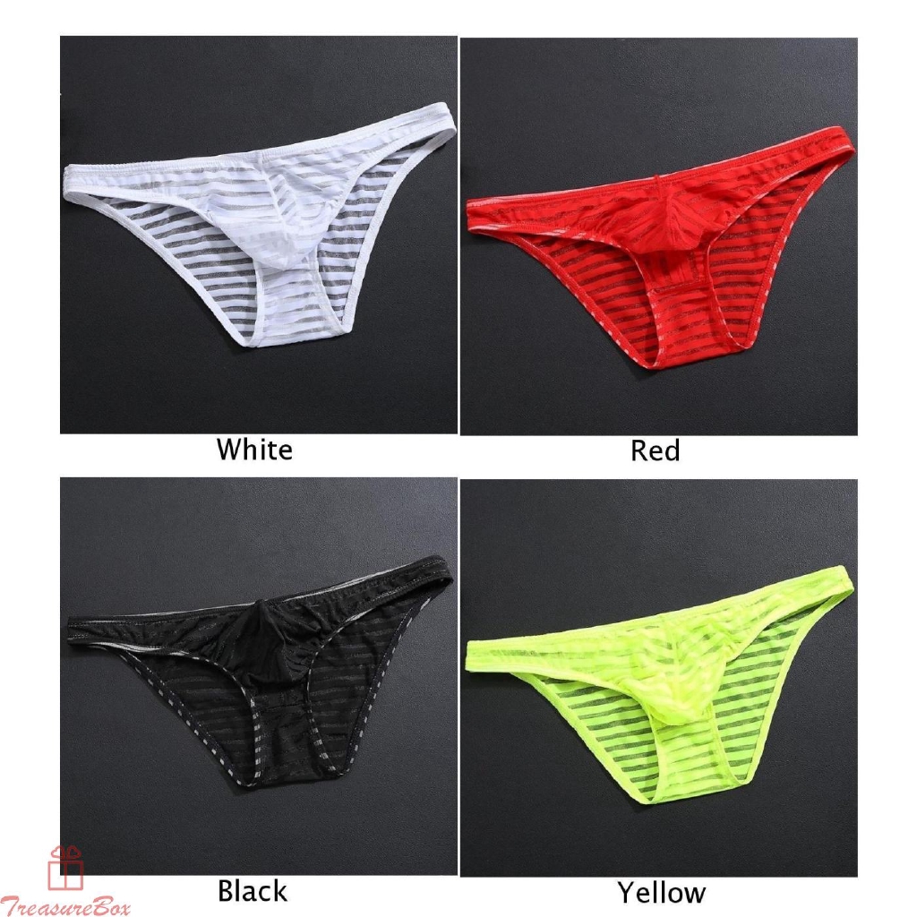 Quần lót nam họa tiết sọc xuyên thấu gợi cảm