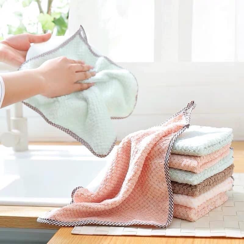 Khăn lau đa năng vệ sinh nhà bếp chuyên dụng có viền móc No.101209