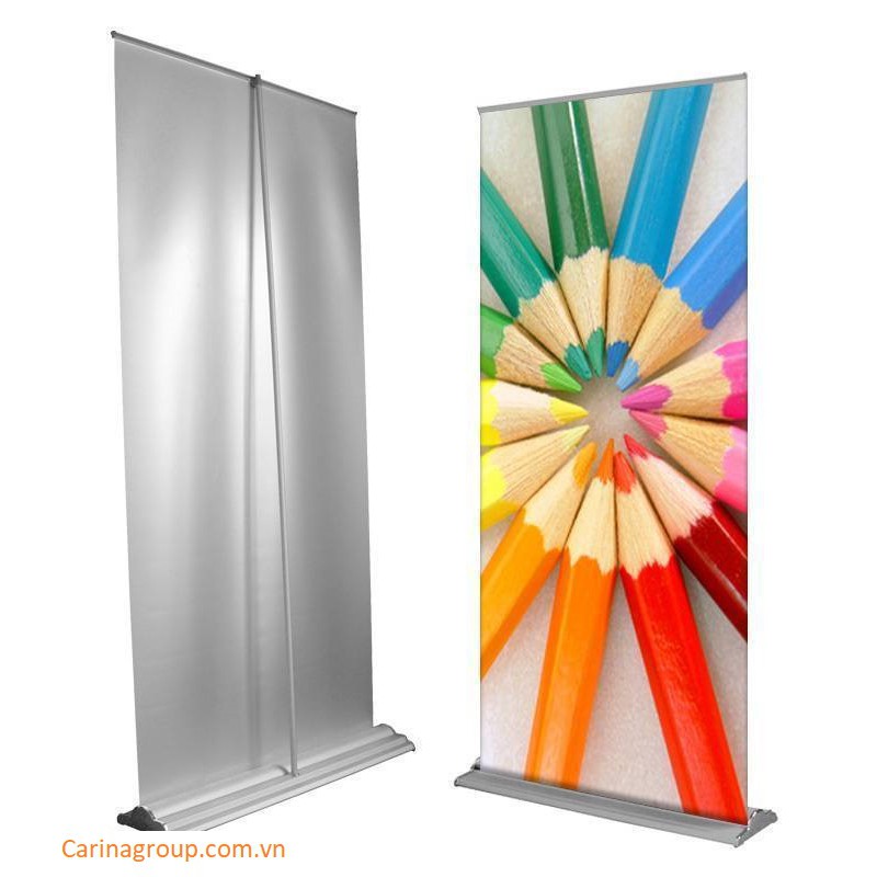 [Nhập khẩu chính hãng] Khung giá standee cuốn nhôm chân đế to 80x200cm điều chỉnh chiều cao