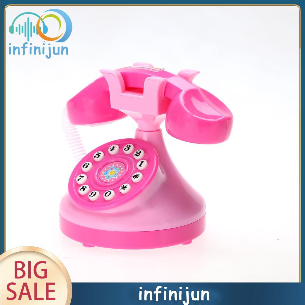 Đồ chơi điện thoại để bàn màu hồng cho bé