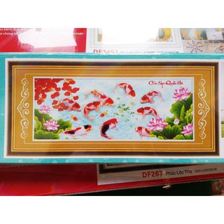 Tranh đính đá cửu ngư quần hội DF027