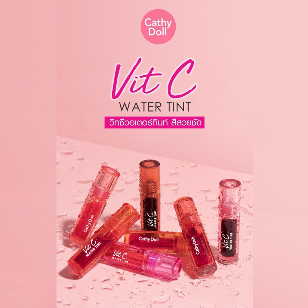 Cathy Doll Vit C Water Tint 2.7g Son kem lì Thái lan mềm mịn chống thấm nước không khô môi lâu trôi cao cấp -minmin