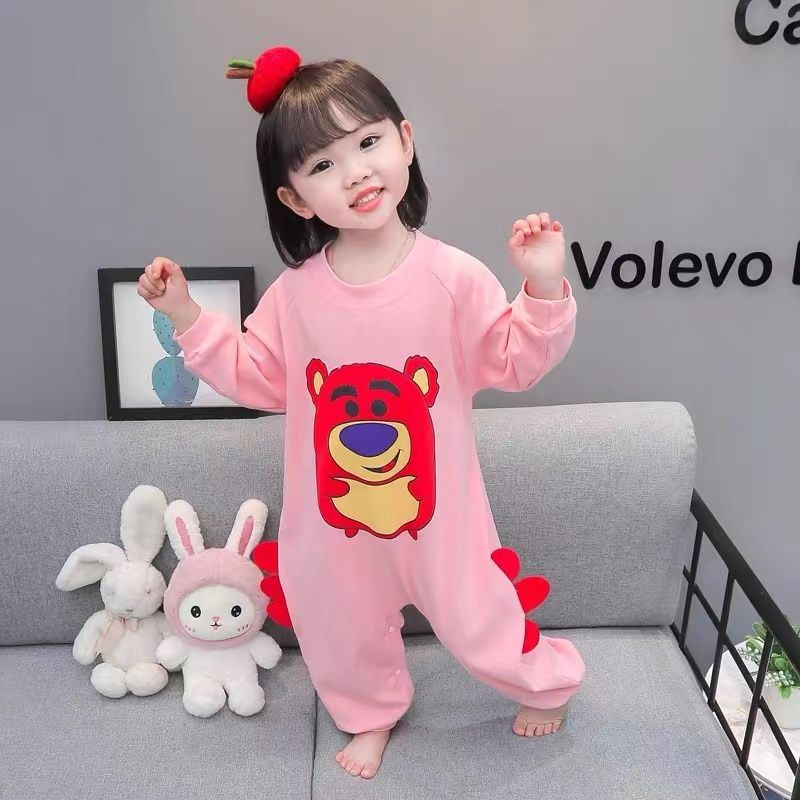 * * B Ng B * Bộ Đồ Ngủ Liền Thân Tay Dài Chống Đá Giữ Ấm Mùa Thu Đông Cho Bé Trai Và Bé Gái