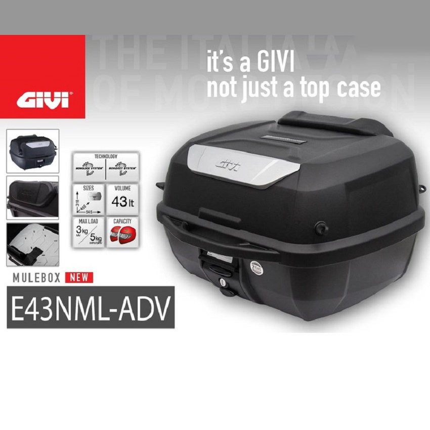 Thùng sau givi E43NTL-ADV chứa đồ gắn xe  máy Cho Winner X, Winner, Exciter 150, Exciter 135