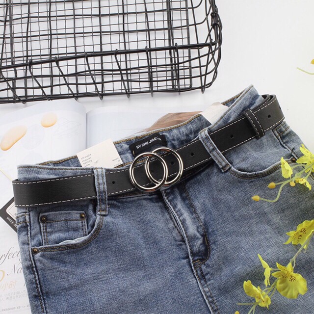 THẮT LƯNG DA NAM NỮ ULZZANG , DÂY NỊT DA, BELT DA  BẢN NHỎ 2,5Cm DÂY NỊT ULZZANG MẶT CHỮ NHẬT STYLE HÀN QUỐC XỊN ĐẸP