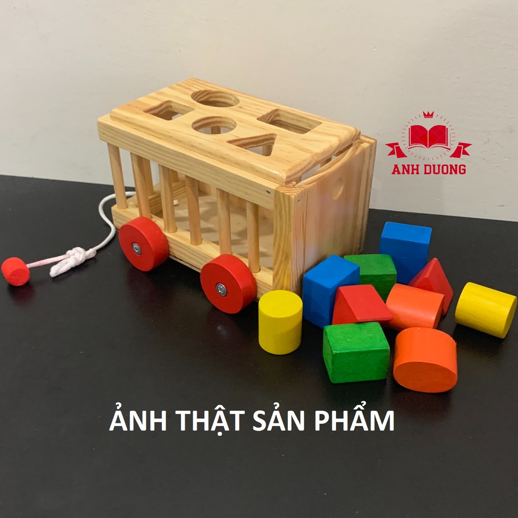 Xe Cũi Thả Hình Khối- Ô Tô Thả Hình- Đồ Chơi Phát Triển Tư Duy Cho Trẻ