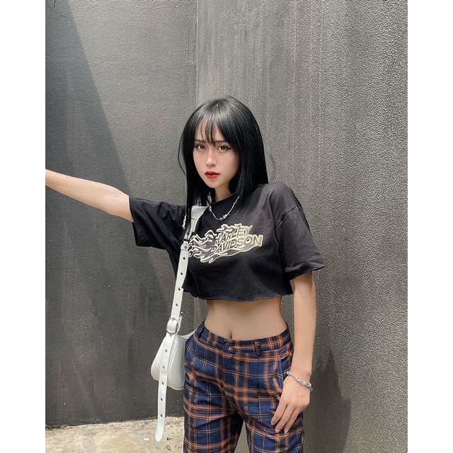 Áo croptop in hình cổ điển HARLEY DAVIDSION