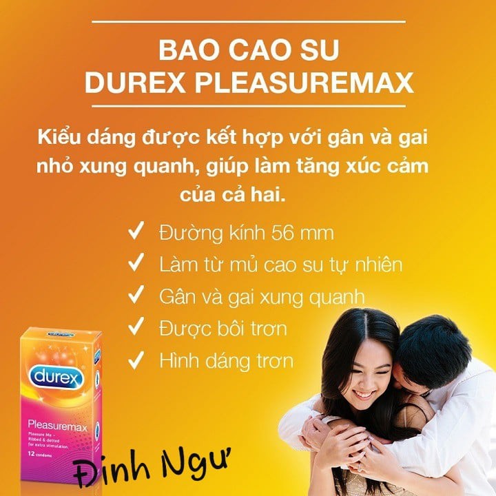 bán sỉ - Bao cao su Durex Pleasuremax - hôp 12 bao (TẶNG 1 bao thường dùng) BÁN GIÁ SỈ - RẺ NHƯ CHO