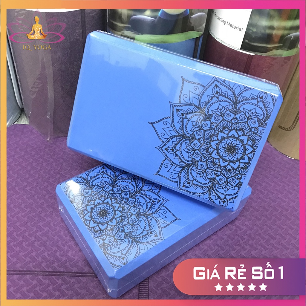 Gạch tập yoga hoa văn Mandala nặng 200gr loại 1 chất liệu EVA cao cấp