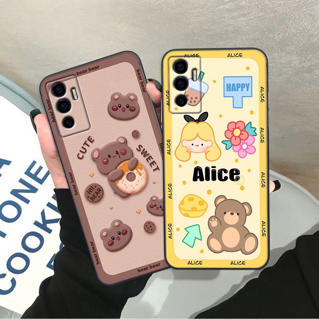 Ốp lưng Vivo V23E in hình Gấu nâu - hồng, Gấu Be@rick  cực CUTE, DỄ THƯƠNG