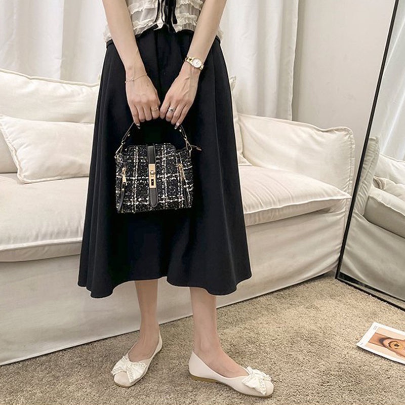 Giày búp bê IELGY đế phẳng đính nơ và ngọc trai dễ phối đồ thời trang dành cho nữ