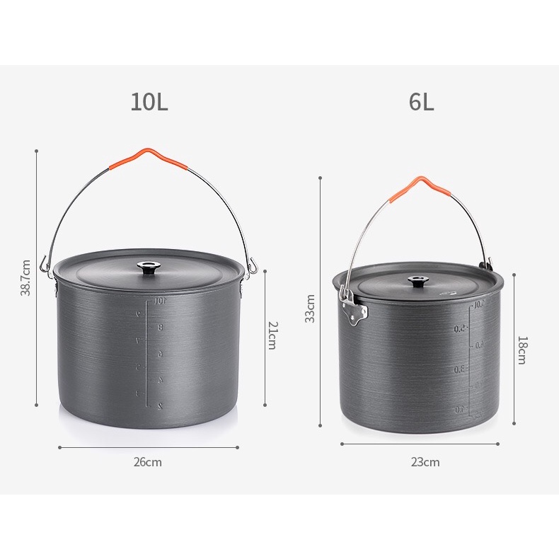 NỒI TREO DÃ NGOẠI NATUREHIKE NH20CJ009 NH19CJ003 NH17D021-G | NỒI NHÔM TREO DU LỊCH NHIỀU KÍCH THƯỚC