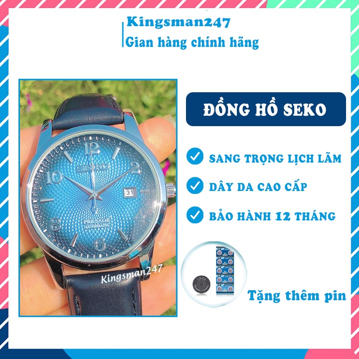 Đồng hồ nam chính hãng Seko dây da cao cấp, mặt vân đẹp, thời trang sang trọng lịch lãm giá rẻ [Tặng thêm pin] | BigBuy360 - bigbuy360.vn