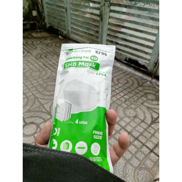 khẩu trang KF94  SHB  màu đen, gói 10 chiếc