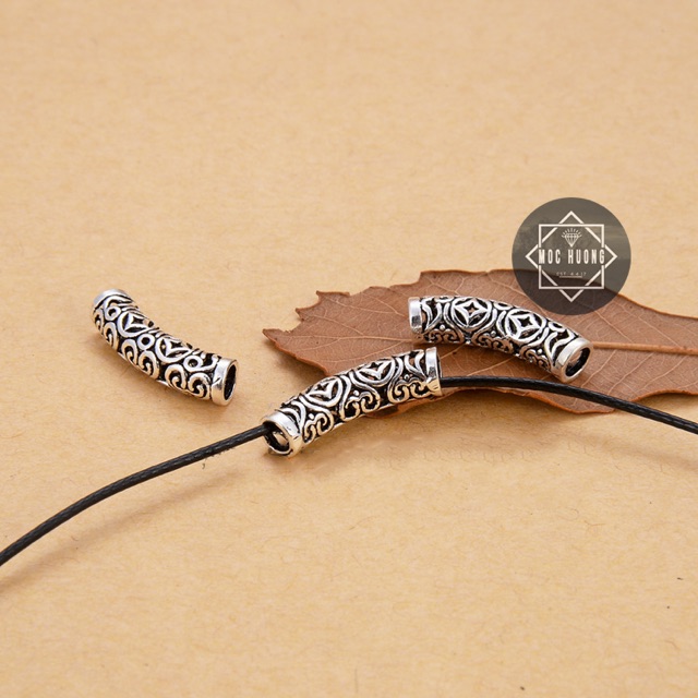 [S925] Charm bạc ống in đồng xu - MH317