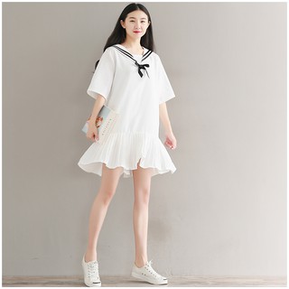 Váy trắng đuôi cá cổ thủy thủ CV0321T