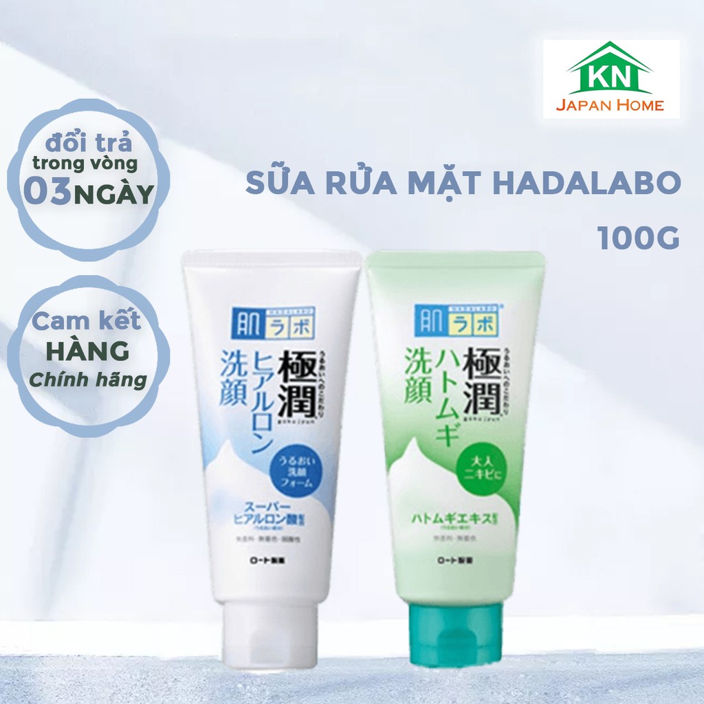 (Bill) Sữa rửa mặt Hadalabo tuýp 100g