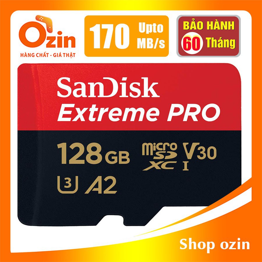 [RẺ VÔ ĐỊCH] Thẻ nhớ Micro SD Sandisk Extreme PRO A2 256GB 128GB 64GB U3 4K 170MB/s 95