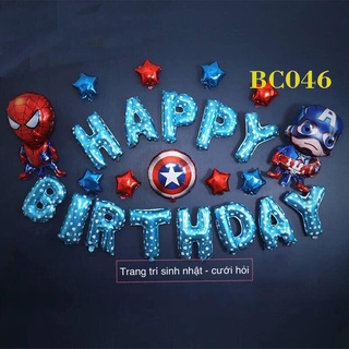 Set bóng trang trí sinh nhật bé trai hình siêu nhân - set bóng sinh nhật siêu nhân kèm bơm tay + băng dính