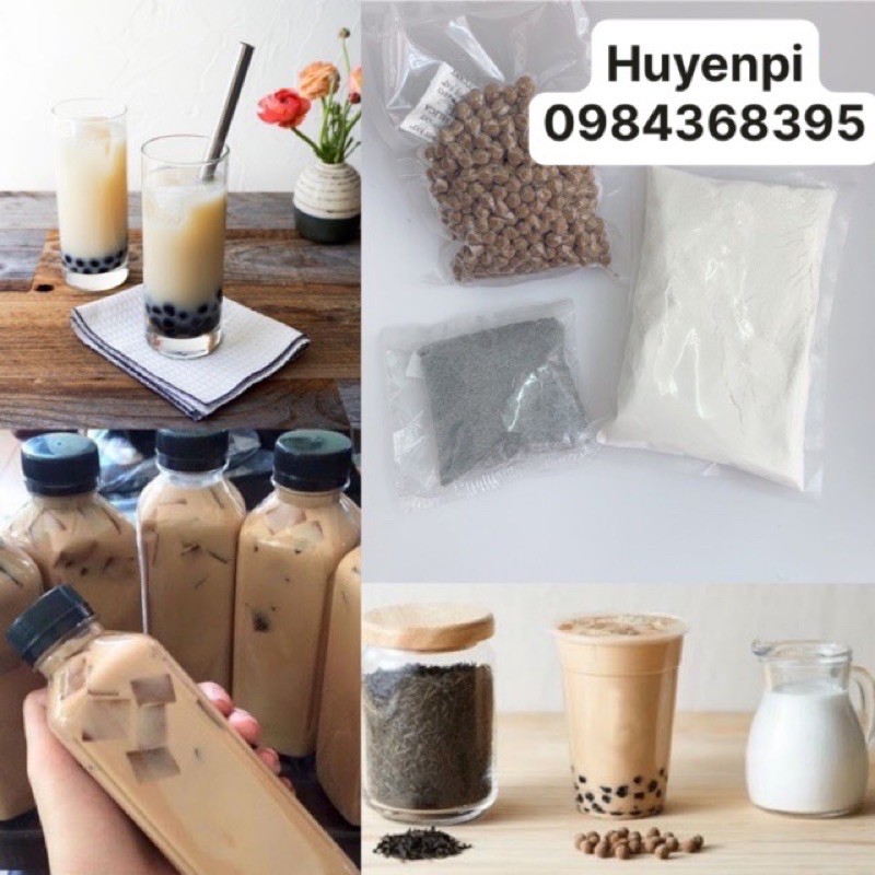 Combo trà sữa trân châu hồng trà/trà lài