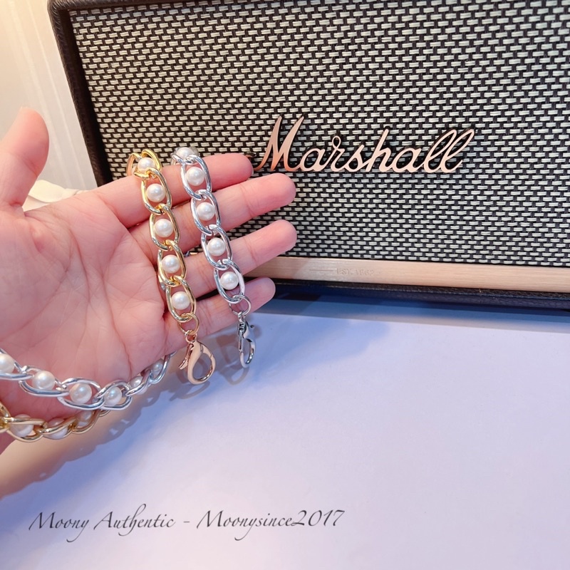 Xích kim loai mix trai túi xách