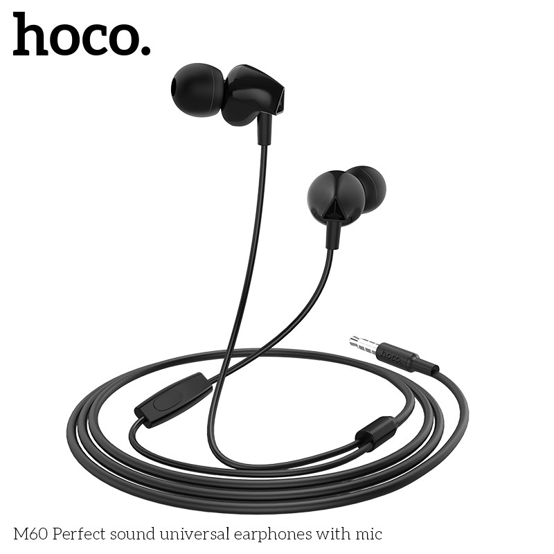 Tai nghe HOCO M60 có mic dây cáp dài 1.2m bằng TPE độ đàn hồi cao