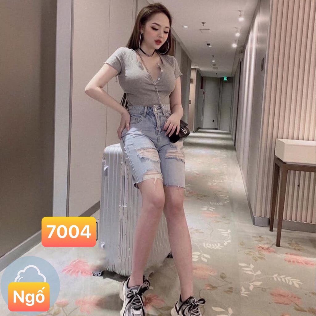 quần jean lửng rách 2 bên xinh siêu hot hit