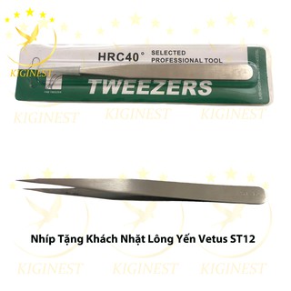 [SIÊU RẺ]  Nhíp VETUS ST-12 nhặt lông yến, nối mi - Nhíp Bạc tặng khách