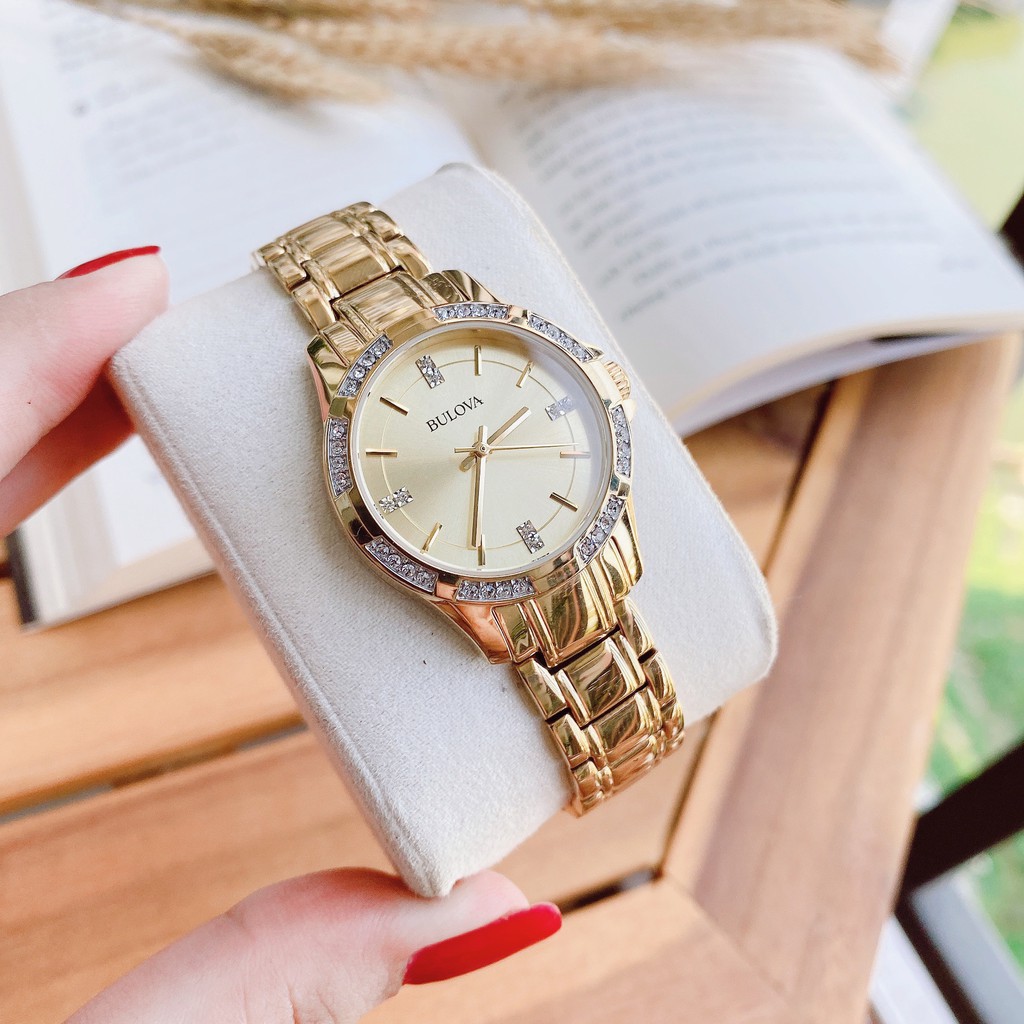 Đồng hồ nữ chính hãng Bulova 98L220 - Máy Quartz pin - Kính cứng