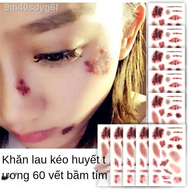 ▥▽Halloween nhãn dán hình xăm giả vết sẹo mô phỏng nhãn dán vết thương giả nhãn dán Halloween tiệc trang