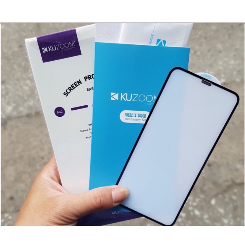 (iPhone7plus đến 12 Pro Max _Kính cường lực Kuzoom 9D chống bụi màn loa Full màn hình chính hãng