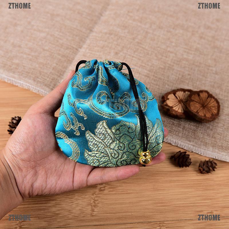 Kj♠ Set 10 Túi Lụa Đựng Trang Sức / Đồng Xu Nhiều Màu