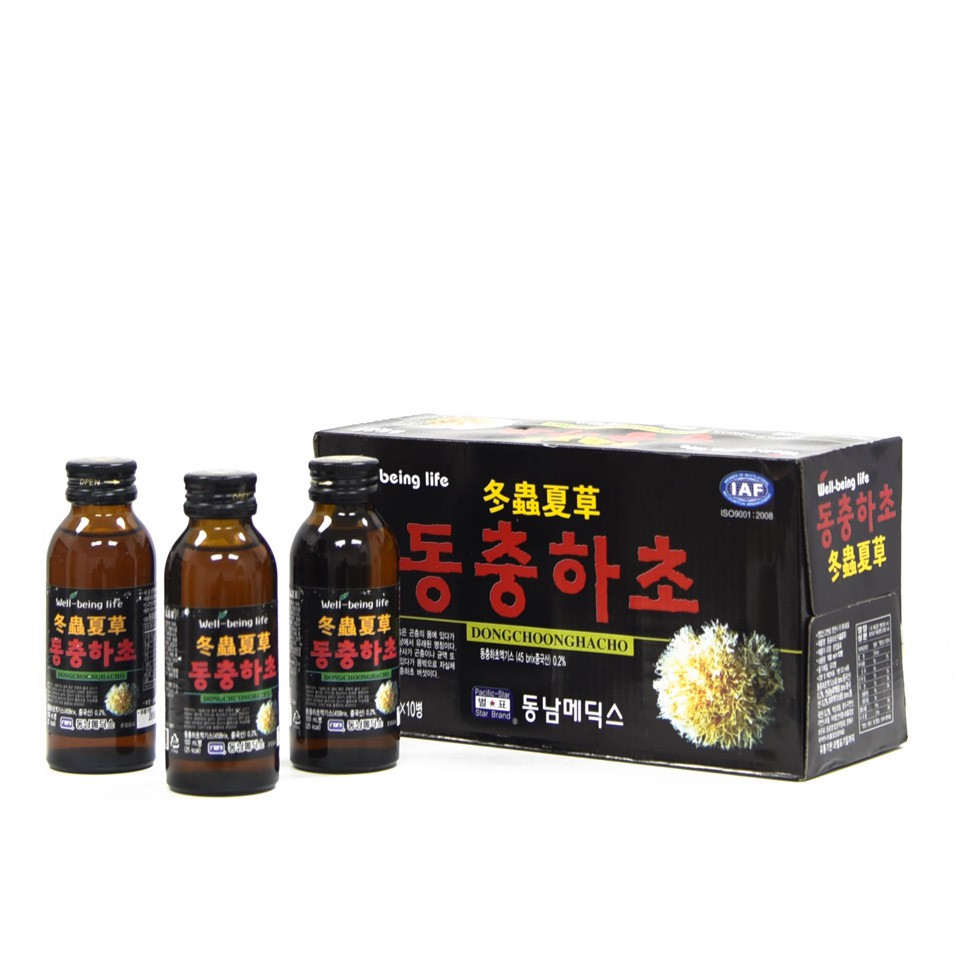 Nước đông trùng hạ thảo Hàn Quốc hộp 10 chai x 100ml cực kỳ thơm ngon dễ uống tăng sức đề kháng đẹp da tiện lợi | BigBuy360 - bigbuy360.vn