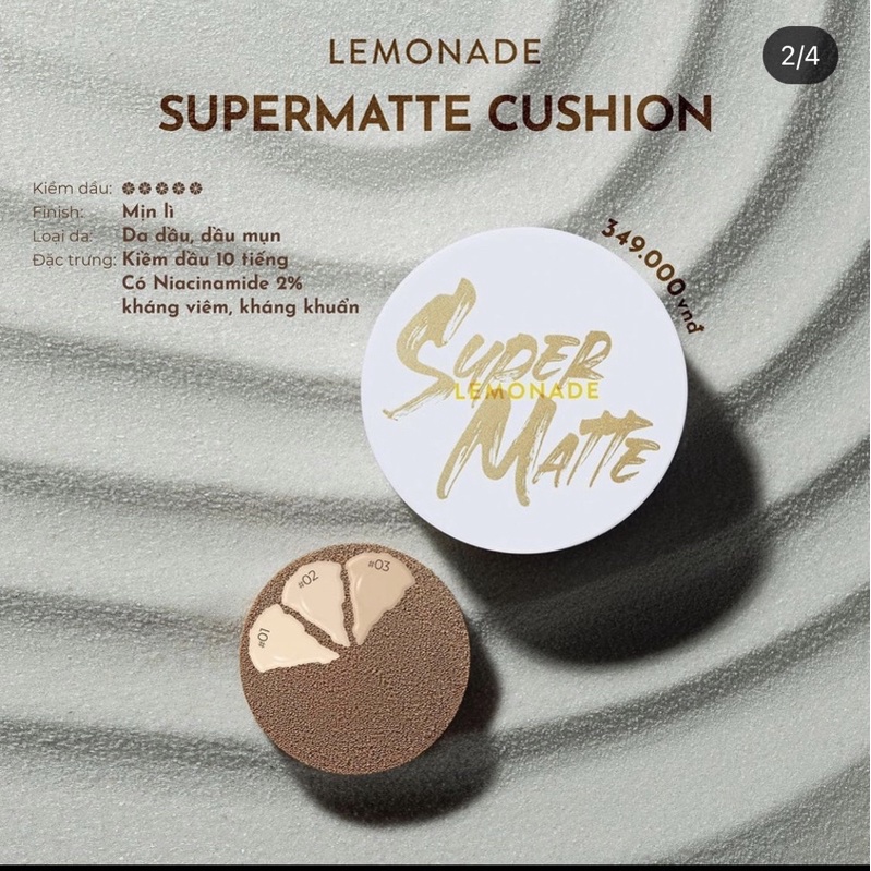 Phấn nước siêu kiềm dầu Lemonade Supermatte Cushion 15g