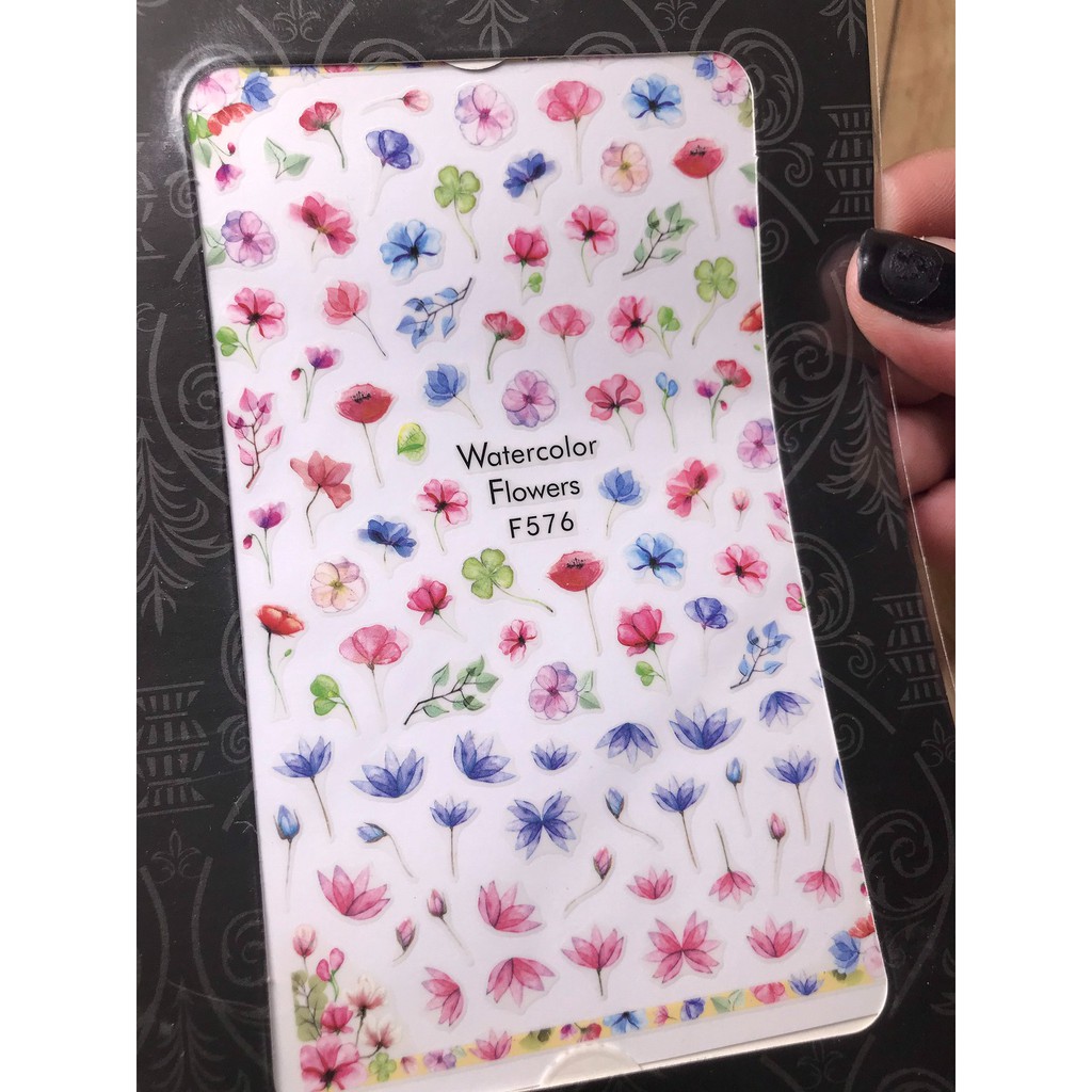 Hình dán móng tay - Sticker dán móng mã Hoa F576
