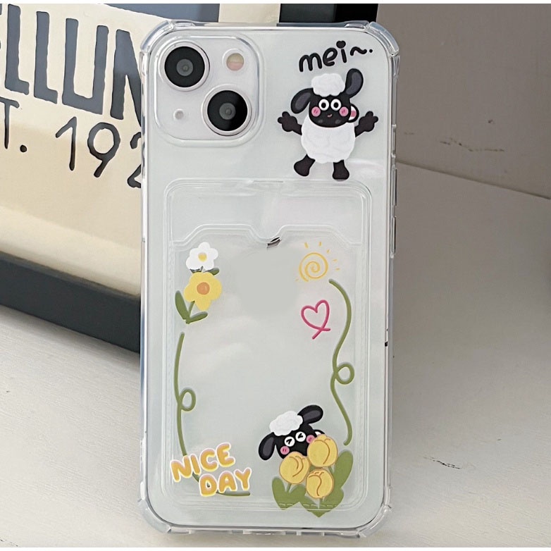 Ốp lưng Iphone trong túi đựng thẻ cừu 6/6s/6plus/6splus/7/7plus/8/8plus/xs/11/12/13/14/pro/max/plus/promax TT34