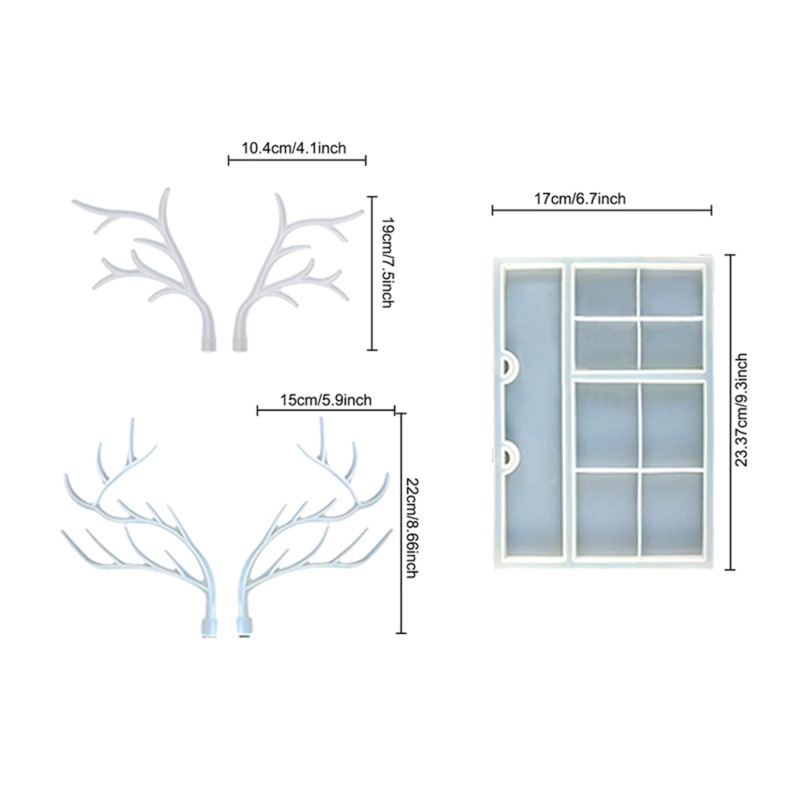 Khuôn Silicone Làm Giá Đỡ Trang Sức Hình Sừng Hươu DIY