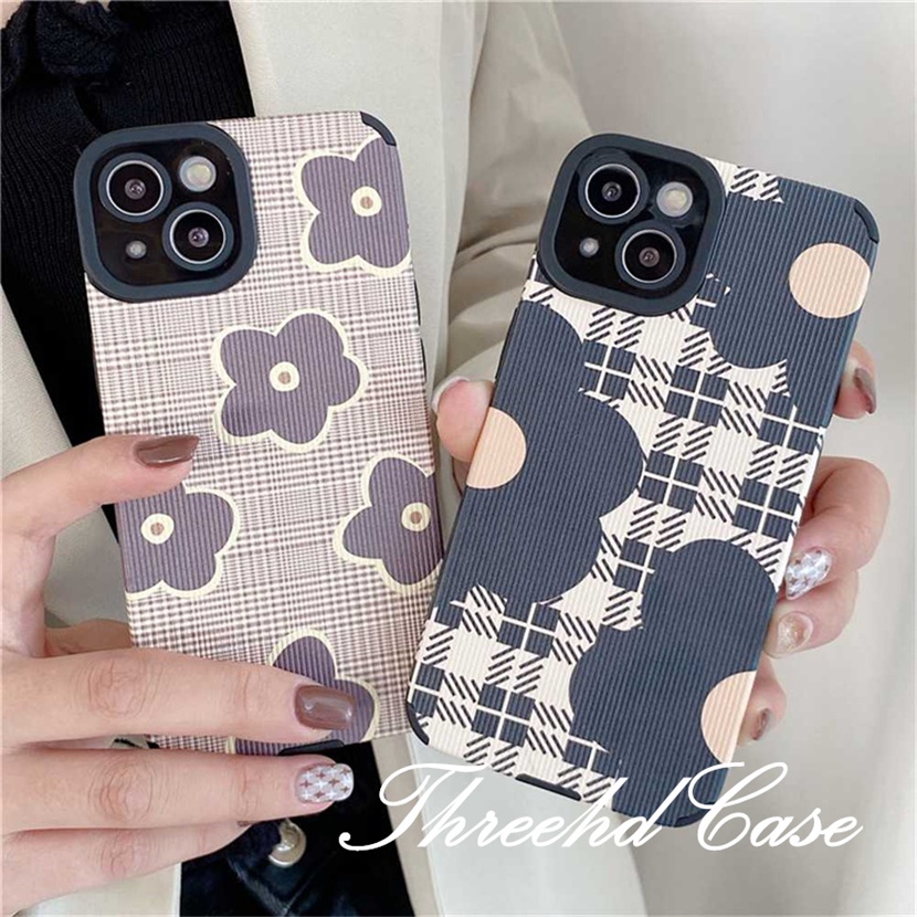 Ốp Điện Thoại Dẻo Họa Tiết Hoa / Kẻ Sọc Thời Trang Chống Rơi Cho iPhone 13 12 11 Pro Max iPhone 7 8 Plus SE 2020 X XR Xs Max