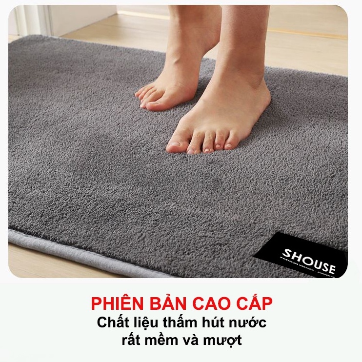 Thảm Lau Chân Chùi Chân Nhà Tắm Shouse chống trượt cao cấp giá rẻ khách sạn đế cao su hút nước