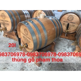 Thùng ngâm ủ rượu gỗ sồi nga 20l
