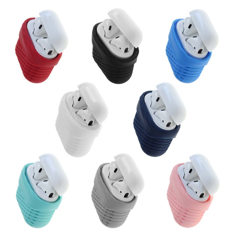 Vỏ Bảo Vệ Hộp Sạc Tai nghe không dây Bằng Silicon Mềm Có Kim Loại Cho Airpods 1 / 2