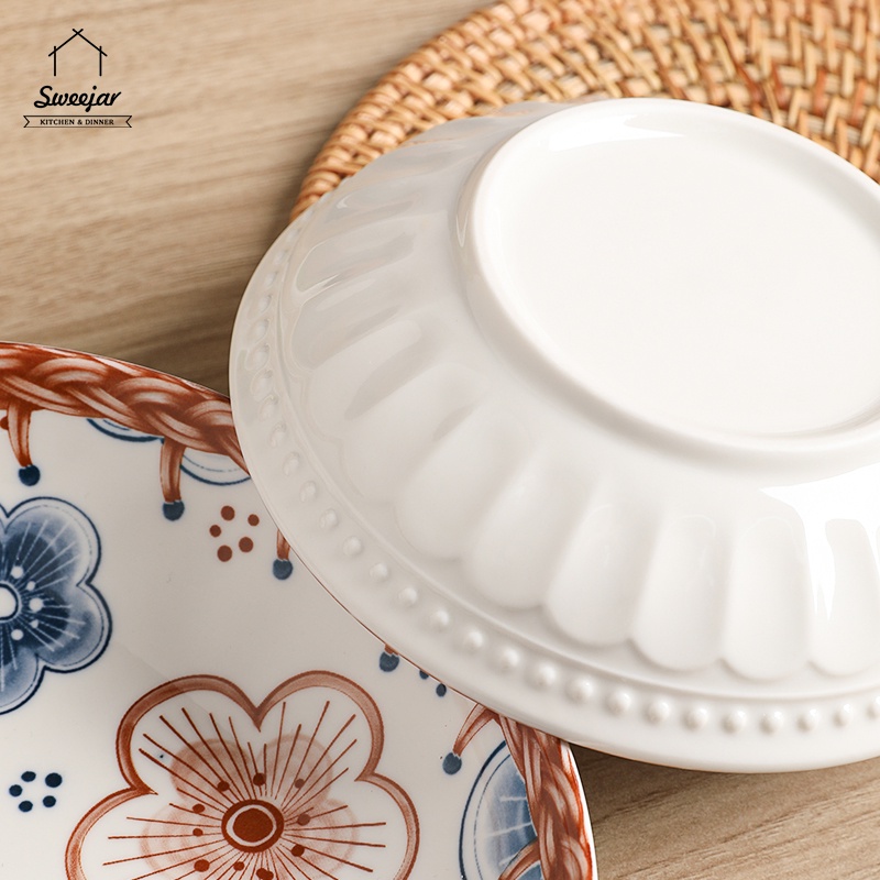 Đĩa Sứ Tròn 6inch/8inch Phong Cách Nhật Bản Độc Đáo Chất Lượng Cao