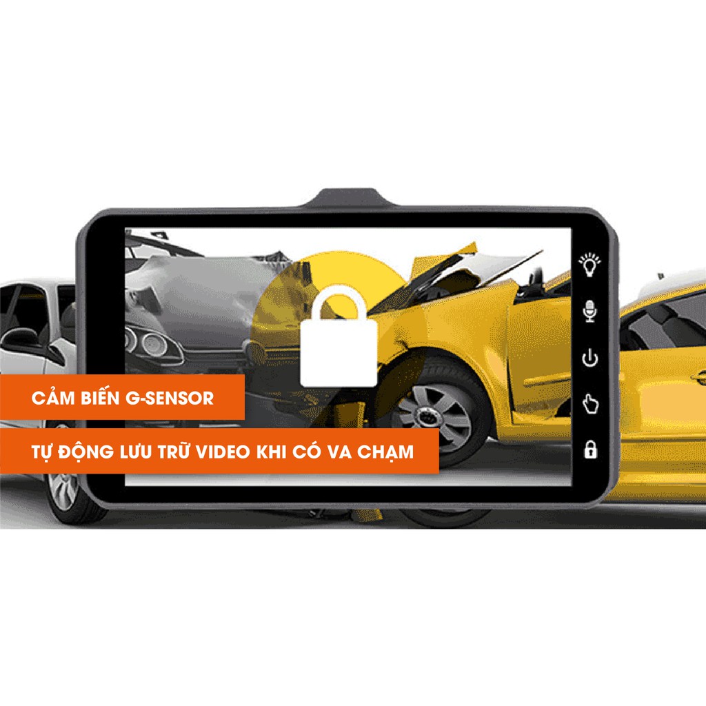 Camera hành trình xe ô tô Dual 2 camera💥Chất lượng Full HD💥 4 inch Car DVR 1080P – BMCar – BM60