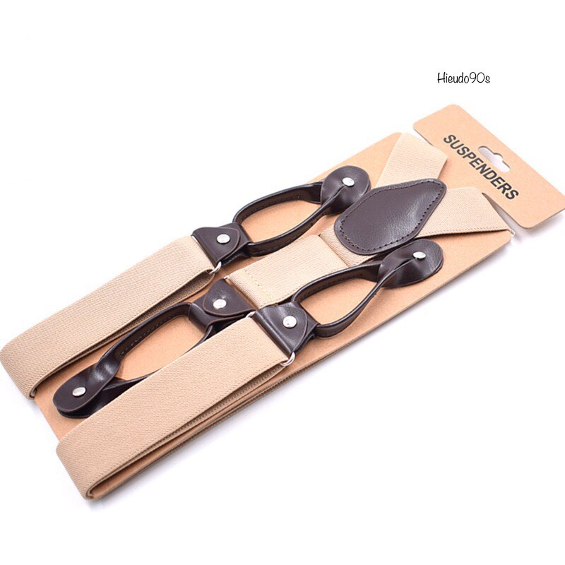 Suspender / dây đai chữ y sử dụng nút cho nam / dây yếm đeo quần classic gentlement style bản 3.5cm