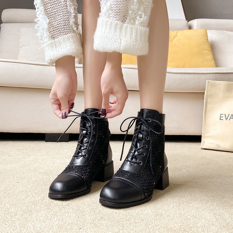 Giày Boot Martin Cổ Ngắn Đế Dày Phong Cách Anh Quốc Thời Trang Thu Đông Mới