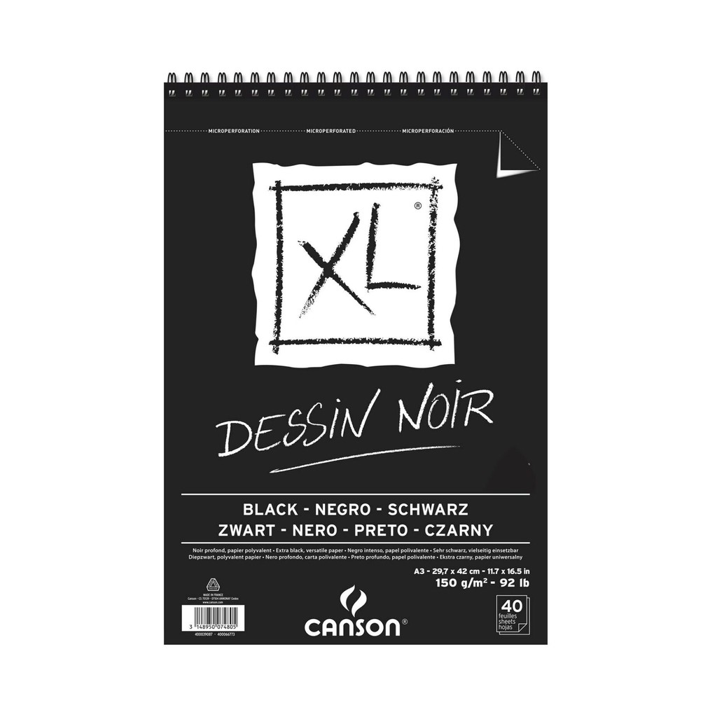 Bộ 40 Thẻ Bài Canson Xl Dessin Noir A3 400039087