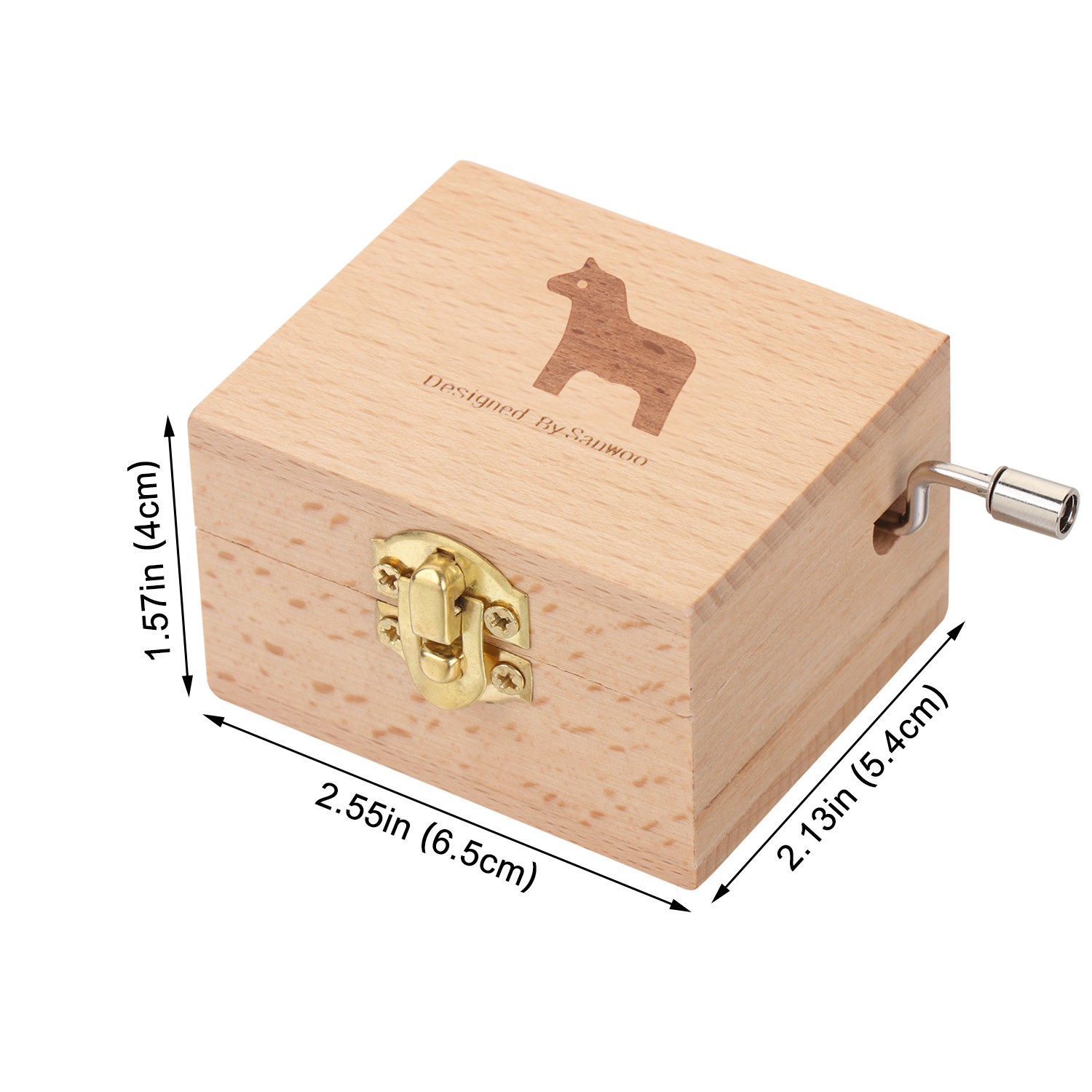 💜ZAIJIE💜 Mother's Day Wooden Hand Crank Birthday Musical Boxes Music Box Classical Thanksgiving Day Memorial Gifts Valentine's Day Antique Engraved